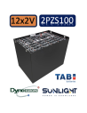 Pack 24V de 12 x 2V Batterie de traction 2PZS100 en 2V 100ah en C5