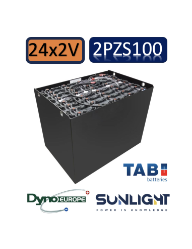 Pack 48V de 12 x 2V Batterie de traction 2PZS100 en 2V 100ah en C5