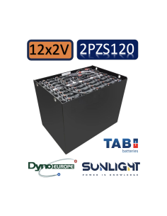 Pack 24V de 12 x 2V Batterie de traction 2PZS120 en 2V 120ah en C5