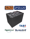 Pack 48V de 24 x 2V Batterie de traction 2PZS120 en 2V 120ah en C5