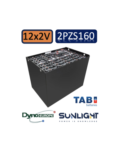 Pack 24V de 12 x 2V Batterie de traction 2PZS160 en 2V 160ah en C5