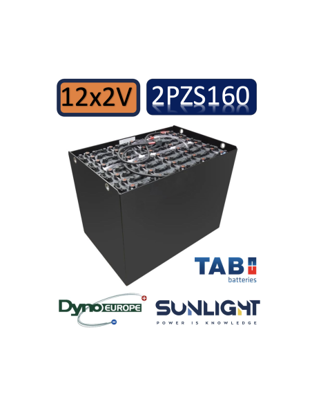 Pack 24V de 12 x 2V Batterie de traction 2PZS160 en 2V 160ah en C5