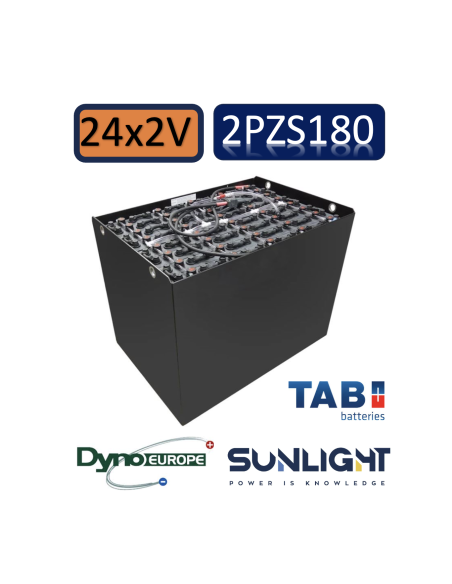 Pack 48V de 24 x 2V Batterie de traction 2PZS180 en 2V 180ah en C5