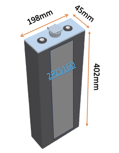 Pack 24V de 12 x 2V Batterie de traction 2PZS160 en 2V 160ah en C5