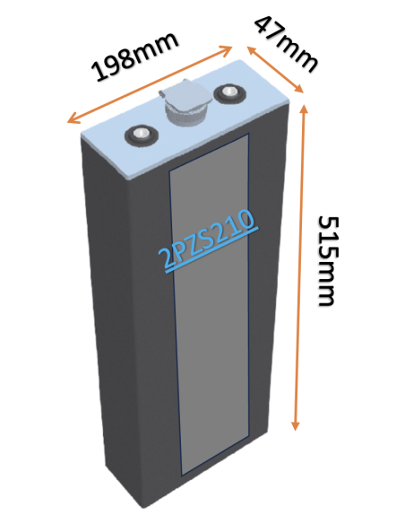 Pack 24V de 12 x 2V Batterie de traction 2PZS210 en 2V 210ah en C5