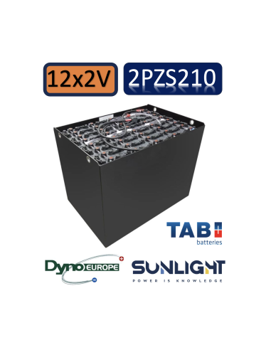 Pack 24V de 12 x 2V Batterie de traction 2PZS210 en 2V 210ah en C5