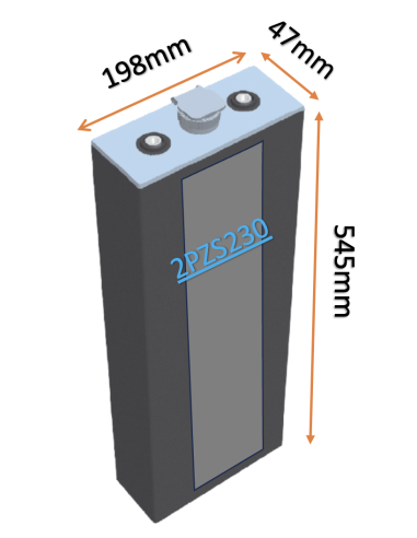 Pack 24V de 12 x 2V Batterie de traction 2PZS230 en 2V 230ah en C5