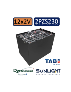 Pack 24V de 12 x 2V Batterie de traction 2PZS230 en 2V 230ah en C5
