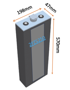 Batterie de traction 2PZS250 en 2V 250ah en C5 Livraison incluse