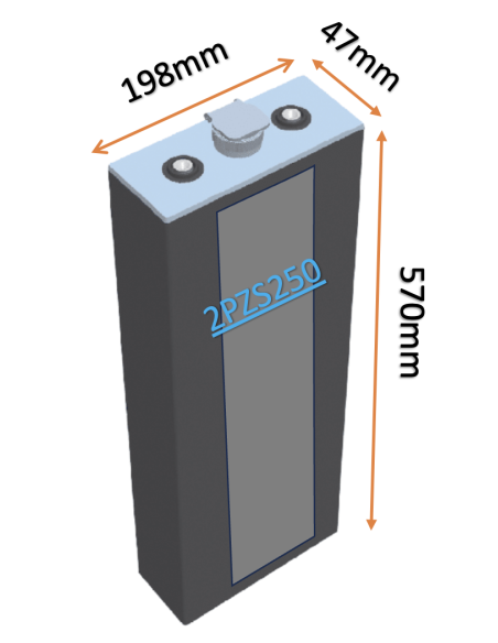 Pack 48V de 24 x 2V Batterie de traction 2PZS250 en 2V 250ah en C5