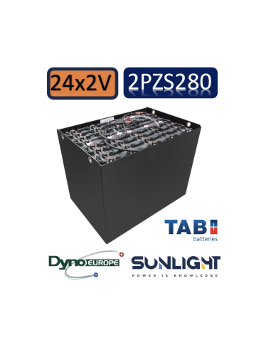 Pack 48V de 24 x 2V Batterie de traction 2PZS280 en 2V 280ah en C5