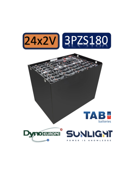 Pack 48V de 24 x 2V Batterie de traction 3PZS180 en 2V 180ah en C5