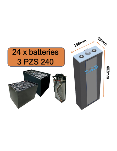 Batterie de traction 3PZS240 en 2V 240ah en C5 Livraison incluse