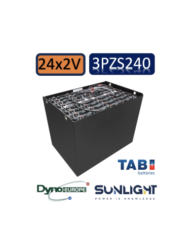 Pack 48V de 24 x 2V Batterie de traction 3PZS240 en 2V 240ah en C5