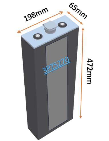 Pack 48V de 24 x 2V Batterie de traction 3PZS270 en 2V 270ah en C5