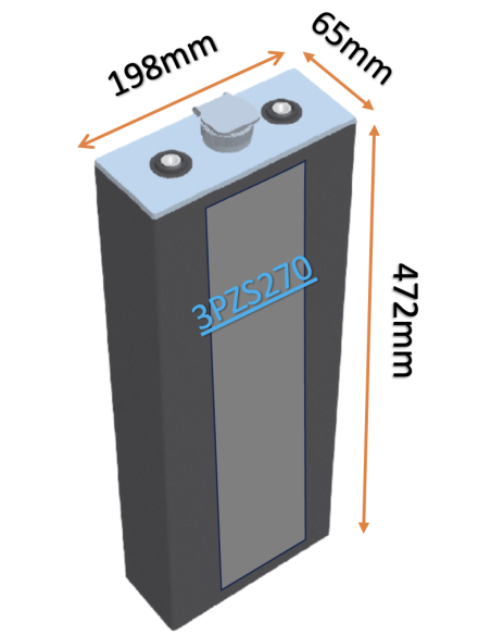 Pack 48V de 24 x 2V Batterie de traction 3PZS270 en 2V 270ah en C5