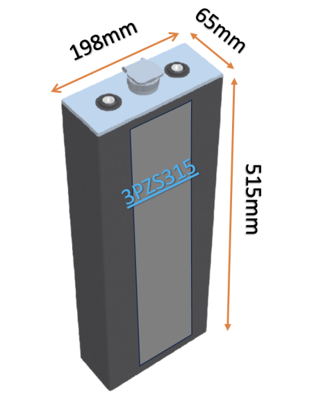Pack 24V de 12 x 2V Batterie de traction 3PZS315 en 2V 315ah en C5