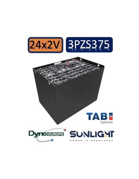 Pack 24V de 12 x 2V Batterie de traction 3PZS375 en 2V 375ah en C5