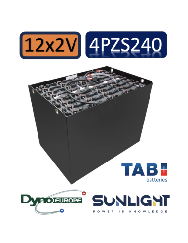 Pack 24V de 12 x 2V Batterie de traction 4PZS240 en 2V 240ah en C5