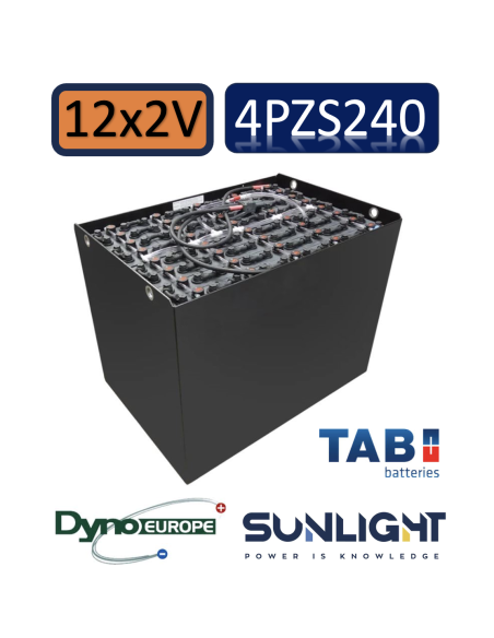 Pack 24V de 12 x 2V Batterie de traction 4PZS240 en 2V 240ah en C5