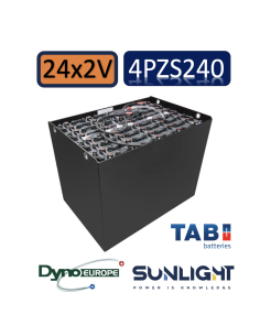 Pack 48V de 24 x 2V Batterie de traction 4PZS240 en 2V 240ah en C5