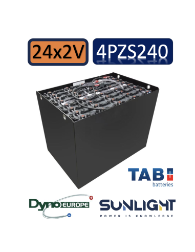 Pack 48V de 24 x 2V Batterie de traction 4PZS240 en 2V 240ah en C5