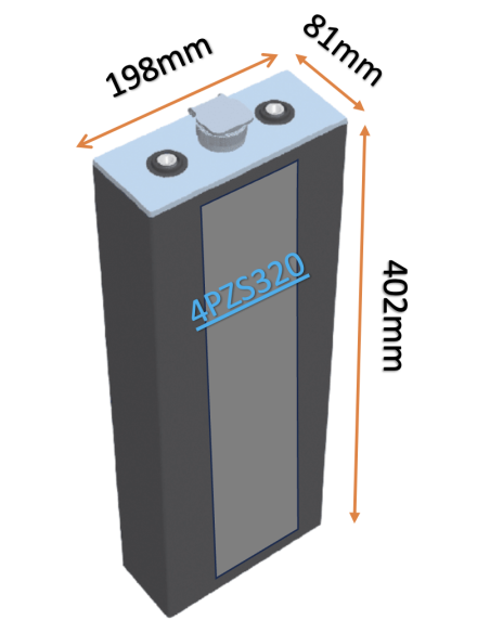 Pack 24V de 12 x 2V Batterie de traction 4PZS320 en 2V 320ah en C5