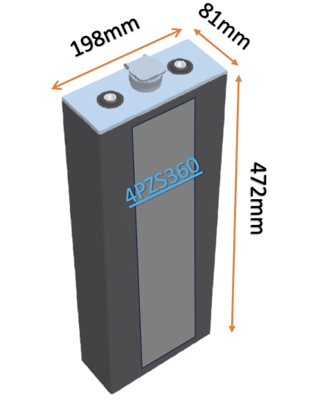 Pack 24V de 12 x 2V Batterie de traction 4PZS360 en 2V 360ah en C5
