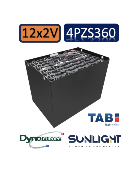 Pack 24V de 12 x 2V Batterie de traction 4PZS360 en 2V 360ah en C5
