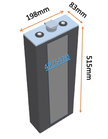 Pack 24V de 12 x 2V Batterie de traction 4PZS420 en 2V 420ah en C5