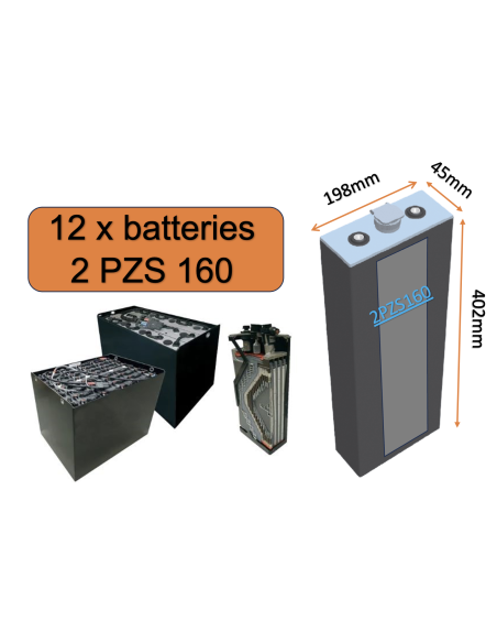 Batterie de traction 2PZS160 en 2V 160ah en C5 Livraison incluse