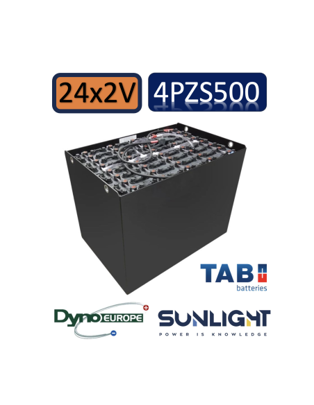 Pack 48V de 24 x 2V Batterie de traction 4PZS500 en 2V 500ah en C5