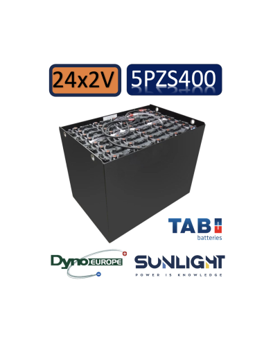 Pack 48V de 24 x 2V Batterie de traction 5PZS400 en 2V 400ah en C5