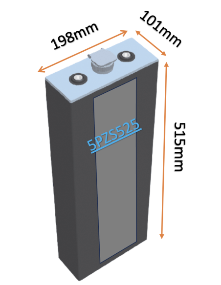 Pack 24V de 12 x 2V Batterie de traction 5PZS525 en 2V 525ah en C5