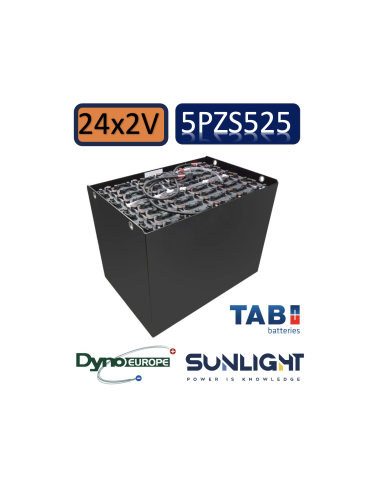 Pack 24V de 12 x 2V Batterie de traction 5PZS525 en 2V 525ah en C5