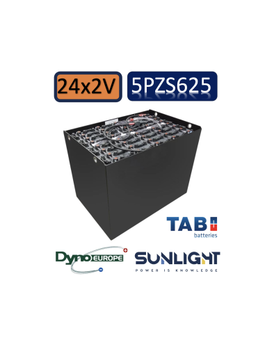 Pack 48V de 24 x 2V Batterie de traction 5PZS625 en 2V 625ah en C5