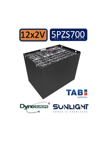 Pack 24V de 12 x 2V Batterie de traction 5PZS700 en 2V 700ah en C5