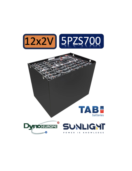 Pack 24V de 12 x 2V Batterie de traction 5PZS700 en 2V 700ah en C5