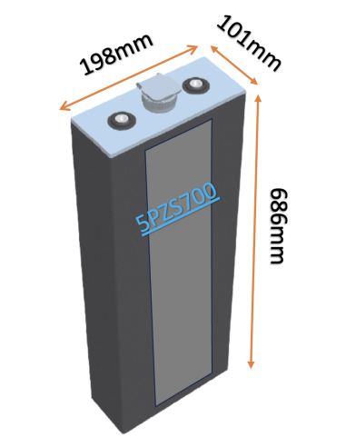 Batterie de traction 5PZS700 en 2V 700ah en C5 Livraison incluse