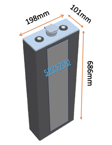 Batterie de traction 5PZS700 en 2V 700ah en C5 Livraison incluse