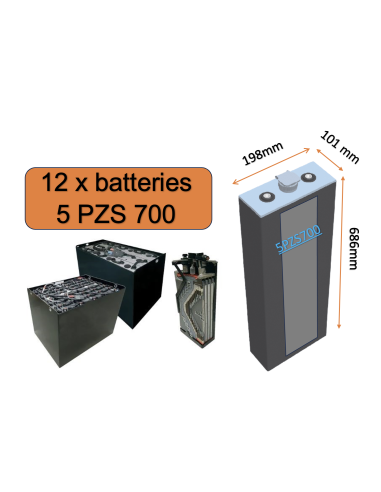 Batterie de traction 5PZS700 en 2V 700ah en C5 Livraison incluse