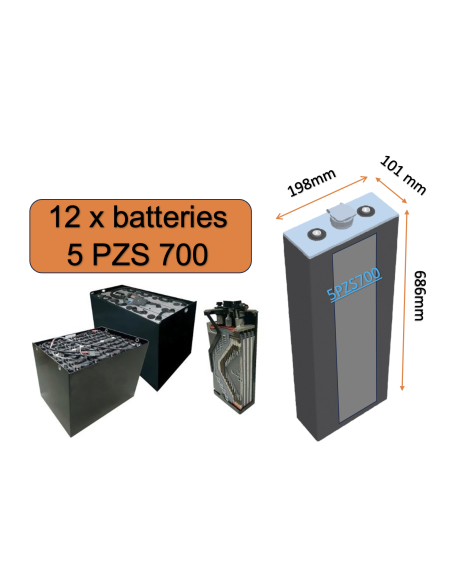 Batterie de traction 5PZS700 en 2V 700ah en C5 Livraison incluse