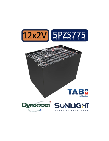 Pack 24V de 12 x 2V Batterie de traction 5PZS775 en 2V 775ah en C5