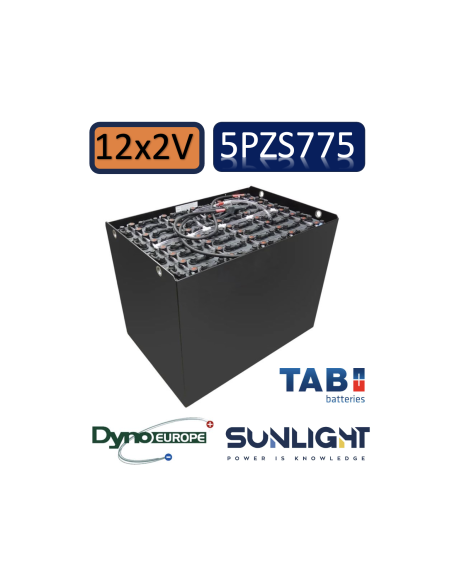 Pack 24V de 12 x 2V Batterie de traction 5PZS775 en 2V 775ah en C5