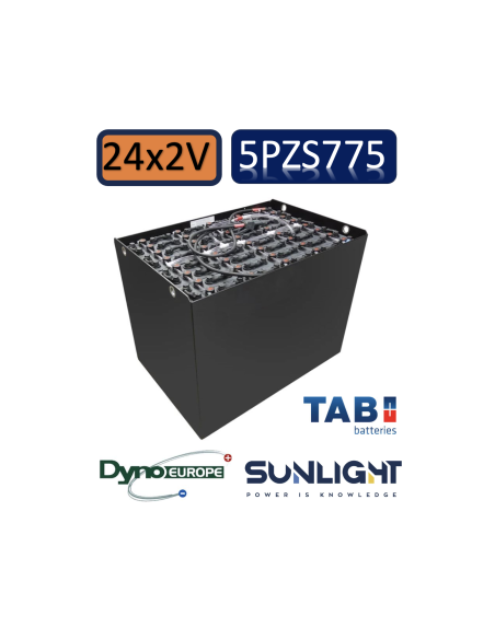 Pack 48V de 24 x 2V Batterie de traction 5PZS775 en 2V 775ah en C5