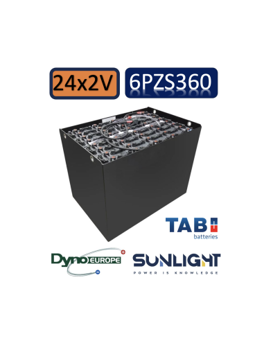 Pack 48V de 24 x 2V Batterie de traction 6PZS360 en 2V 360ah en C5
