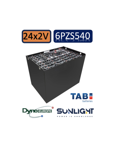 Pack 48V de 24 x 2V Batterie de traction 6PZS540 en 2V 540ah en C5