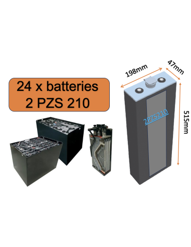 Batterie de traction 2PZS210 en 2V 210ah en C5 Livraison incluse