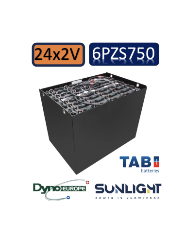 Pack 48V de 24 x 2V Batterie de traction 6PZS750 en 2V 750ah en C5