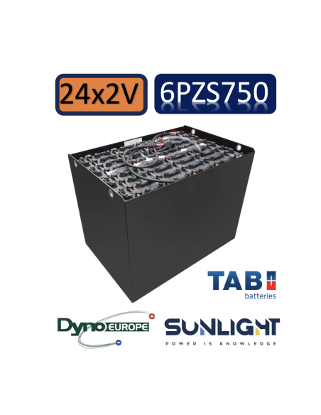 Pack 48V de 24 x 2V Batterie de traction 6PZS750 en 2V 750ah en C5